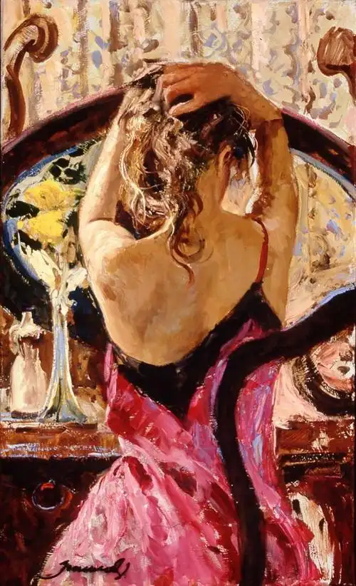 绚丽而协调,以独特的笔触和审美感受展现出了西班牙女性的热情豪放