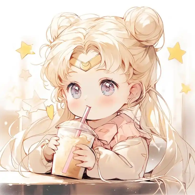 喝奶茶的萌妹子太可爱了/可爱女生头像