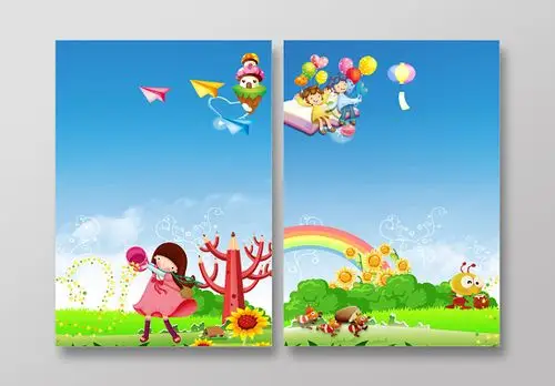 卡通风格彩色相册封面作文集封面