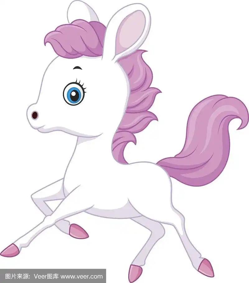 可爱的小马驹跳跃