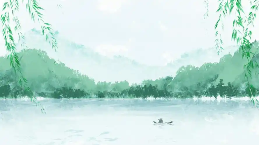 古风雨水山水背景元素gif动态图雨水背景