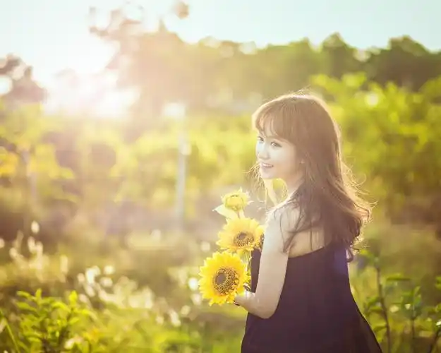 阳光女孩,向日葵