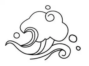 汹涌澎湃的浪潮简笔画