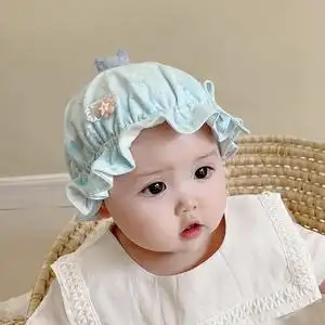 80胖恬恬旗舰店天猫婴儿帽子春夏婴幼儿女宝宝公主帽纯棉薄款0-3个