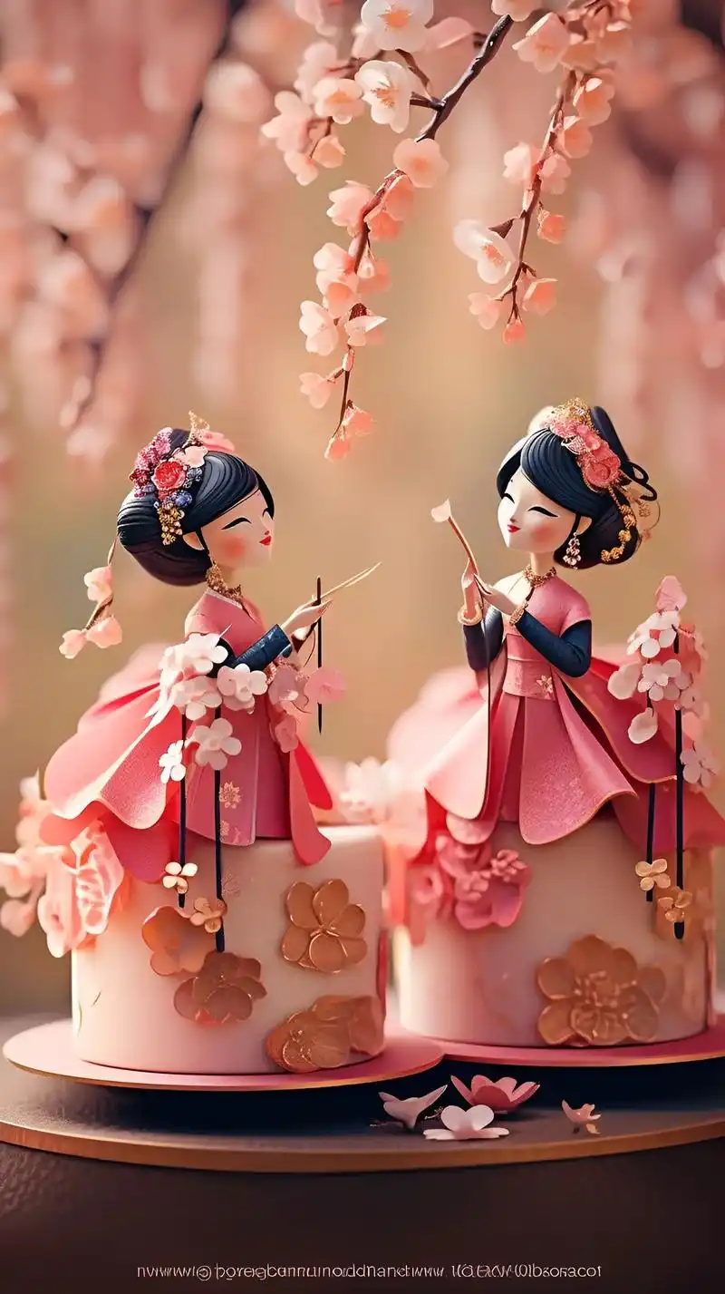 国风人偶翻糖蛋糕.云想衣裳花想容,春风拂槛露华浓.#国风高颜 - 抖音