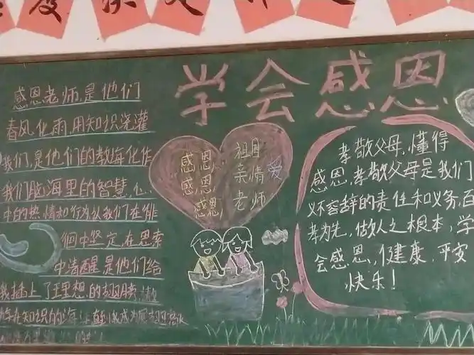 东张孟中学通过板报,校园广播,主题班会等多种形式教育学生学会感恩