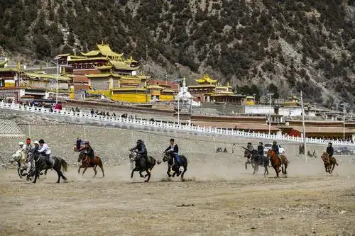 精彩纷呈的一天甘南贡贡巴寺毛兰姆法会和车巴沟赛马人山人海