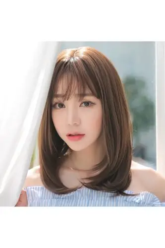 假发女短发长直发蓬松圆脸网红自然气质修脸锁骨中长发型全头套式