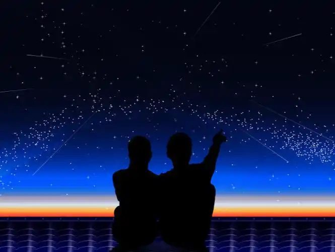 情侣看流星雨