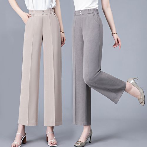女士夏天雪纺阔腿裤