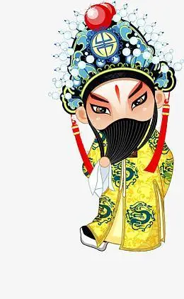 手绘卡通中国戏剧人物