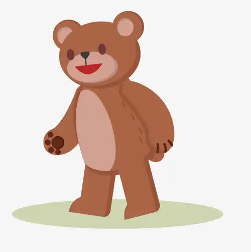 简约可爱多彩卡通动物小熊矢量画