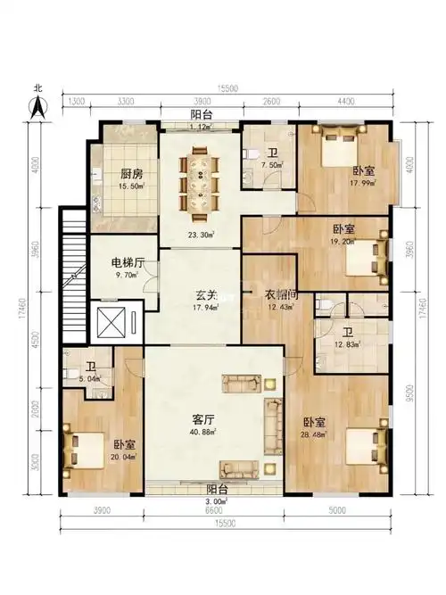 北京壹号院|新出70年大产权四居室,次顶层