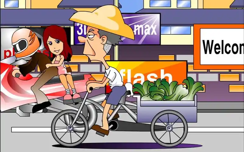 an/flash名作品赏析-mv动画-踩着三轮车卖菜的老伯