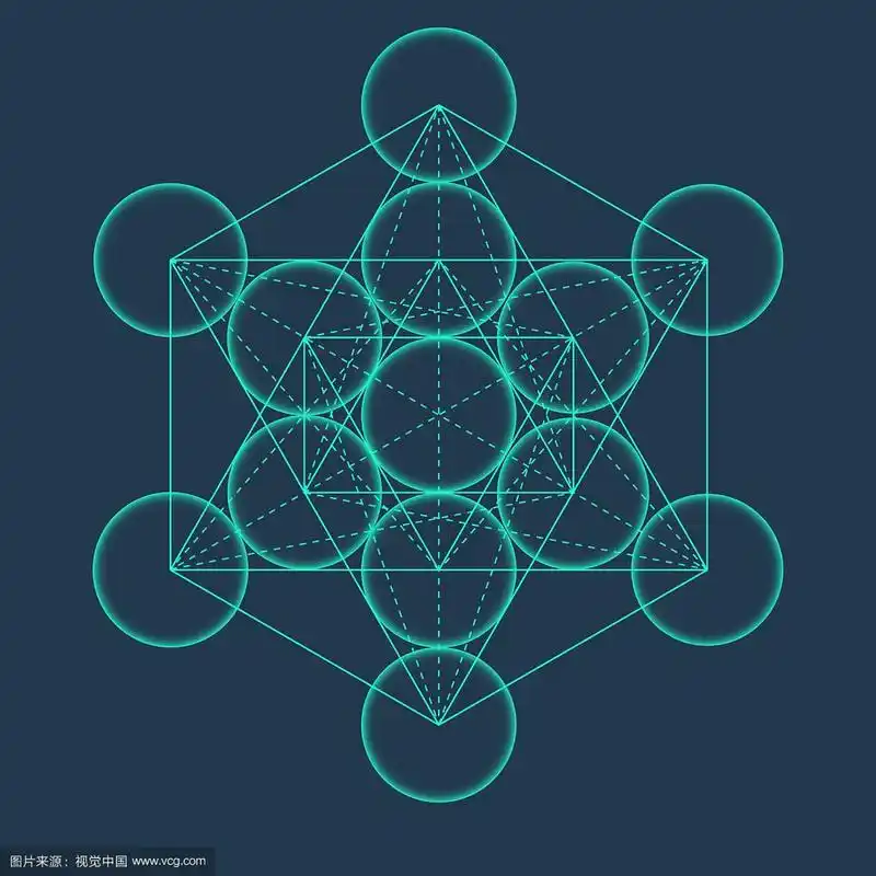 梅塔特隆生命之花的立方体神圣几何