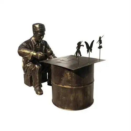 玻璃钢民俗人物雕塑,民俗吹糖人雕塑