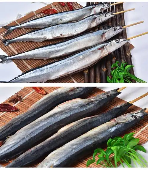 批发优惠 烧烤铁板100克 秋刀鱼串 秋刀鱼串 深海冷冻海产品