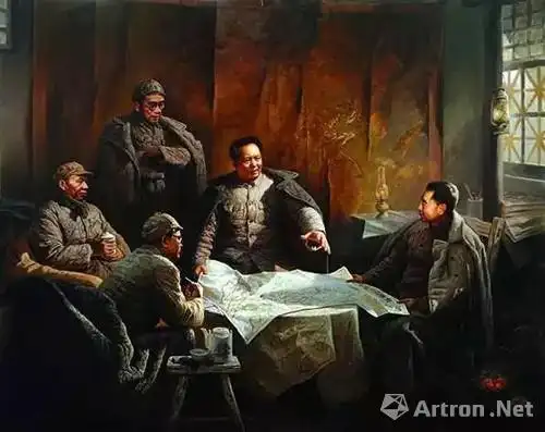 运筹帷幄——指挥三大战役310cm×260cm 2008年