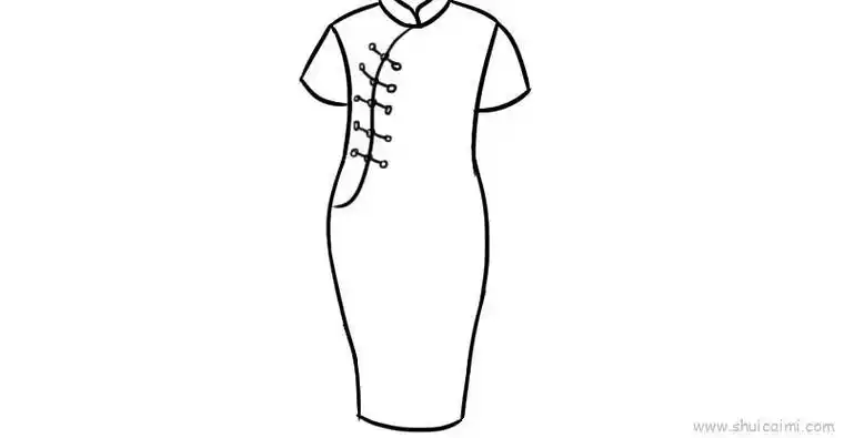 设计旗袍简笔画欣赏