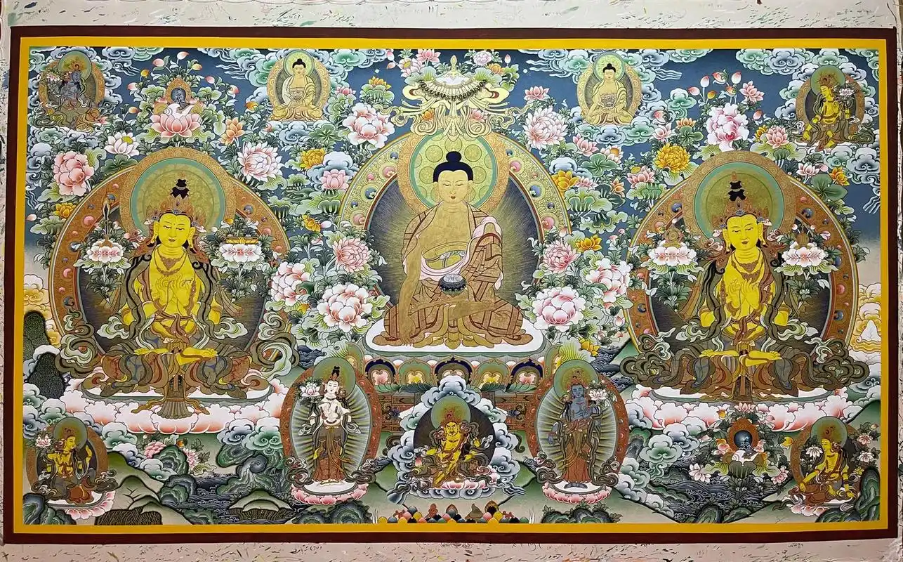 释迦摩尼之八大菩萨 已完成73#唐卡艺术 #非遗传承 #传承文 - 抖音
