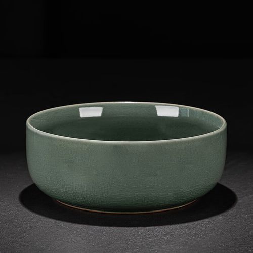 厨贝勒哥窑汝窑圆茶缸家用茶洗笔洗茶洗缸开片可养陶瓷功夫茶道配件