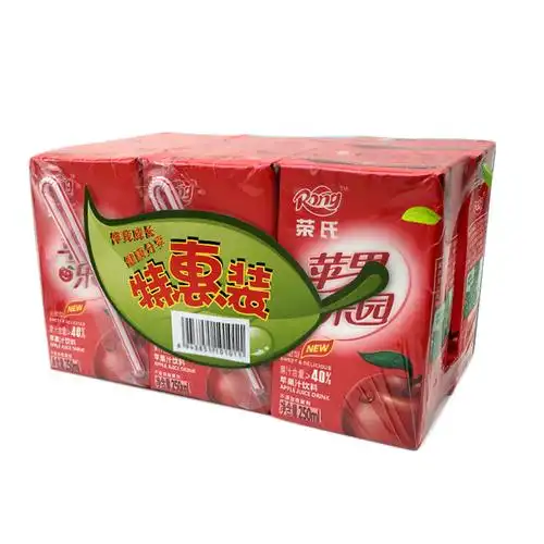 荣氏果汁红苹果汁饮料6连包盒装苹果乐园饮品两份包邮