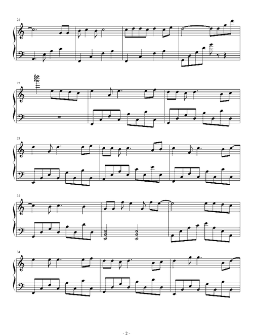 简谱曲谱钢琴网——【钢琴谱】always online