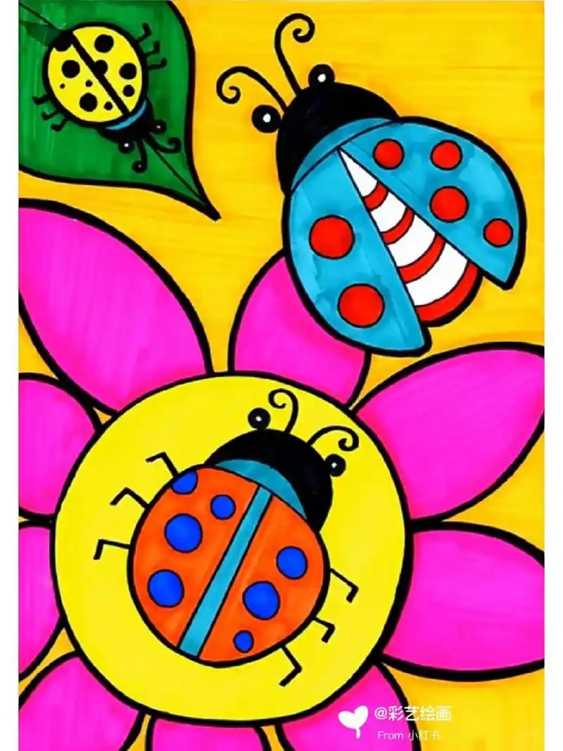 《七星瓢虫》儿童创意画 简笔画(附大图)