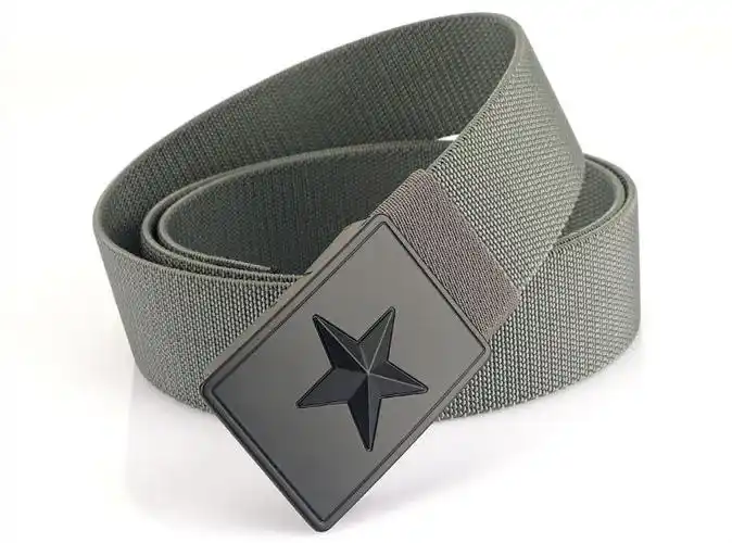 8cm帆布腰带军训外腰带尼龙战术工装裤带 弹力--宝蓝色 120cm【图片