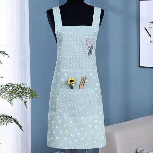 n2ty家用围裙男女厨房做饭时尚韩版居家工作定 制logo可爱肩带围