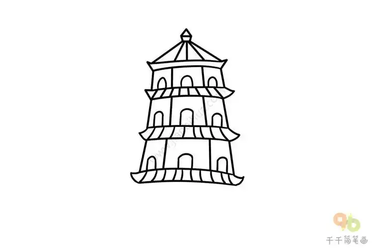 雷峰塔简笔画图片