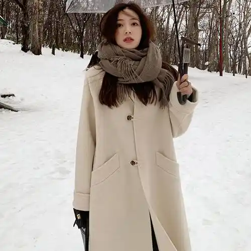 sandromoscoloni羊毛呢外套女2021秋冬高端轻奢女神范呢子大衣潮