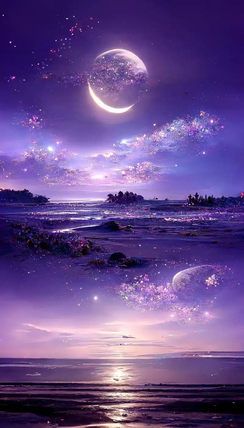 大数据不会骗人的,当你刷到这组唯美的紫色星空时,说明你正鸿运 - 抖