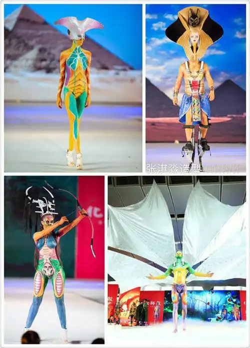 第四届中日韩颁奖盛典艺术家张淇淼人体彩绘大秀惊艳全场