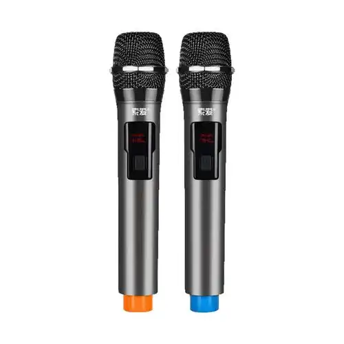 金属充电无线话筒一拖二家用k歌麦克风演出舞台ktv唱歌专用-阿里巴巴