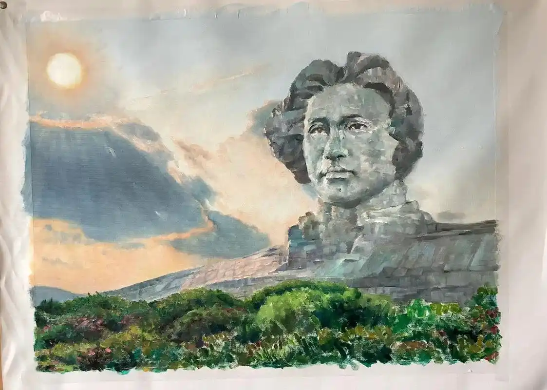 手绘油画长沙橘子洲头,问苍茫大地谁主沉浮? - 抖音