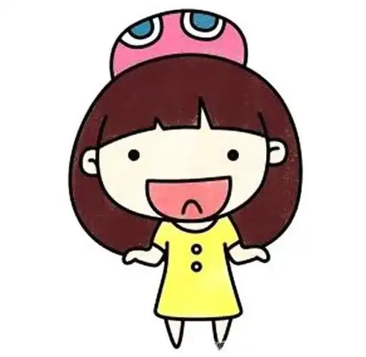 涂色小女孩简笔画图片开心小女孩怎么画简单可爱