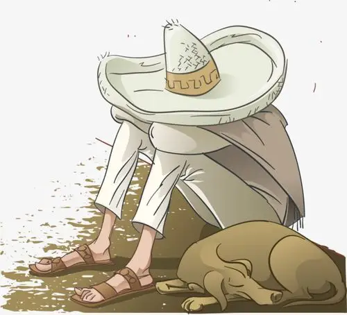 矢量手绘流浪汉