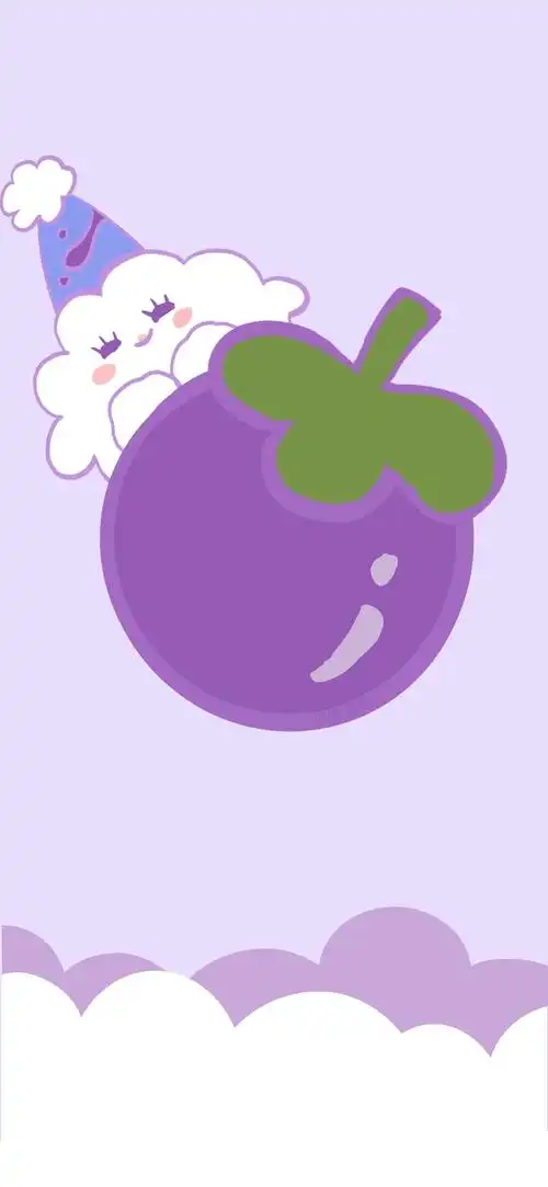 紫色梦幻可爱手绘手机壁纸