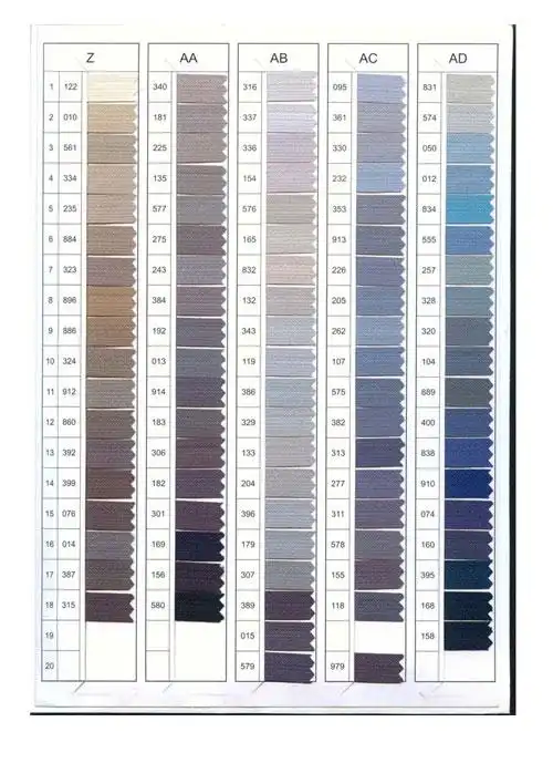 ykk色卡颜色查询