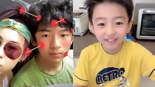 谢霆锋九岁的儿子谢振南才是美男子,跟爸爸站在一起也毫不逊色!