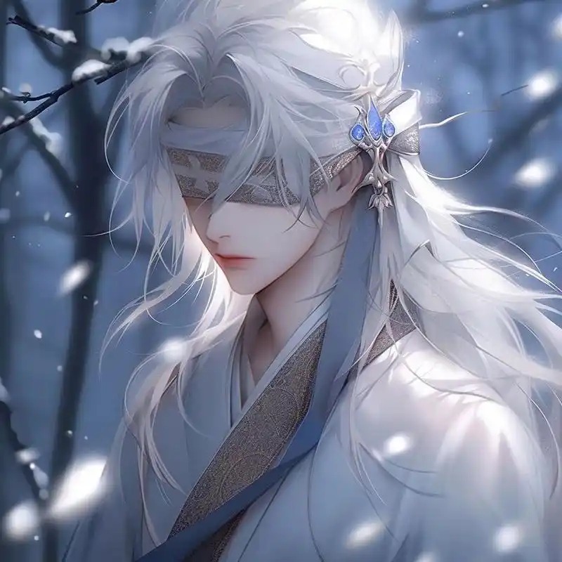 古风武侠高冷男生头像|蓝色系古风男生头像