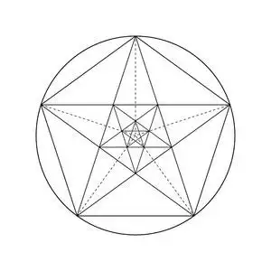 五角星. 黄金分割. 斐波那契号. 几何形状. 抽象矢量背景. 向量照片