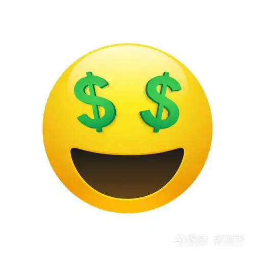 emoji表情黄色笑脸与美元符号眼睛
