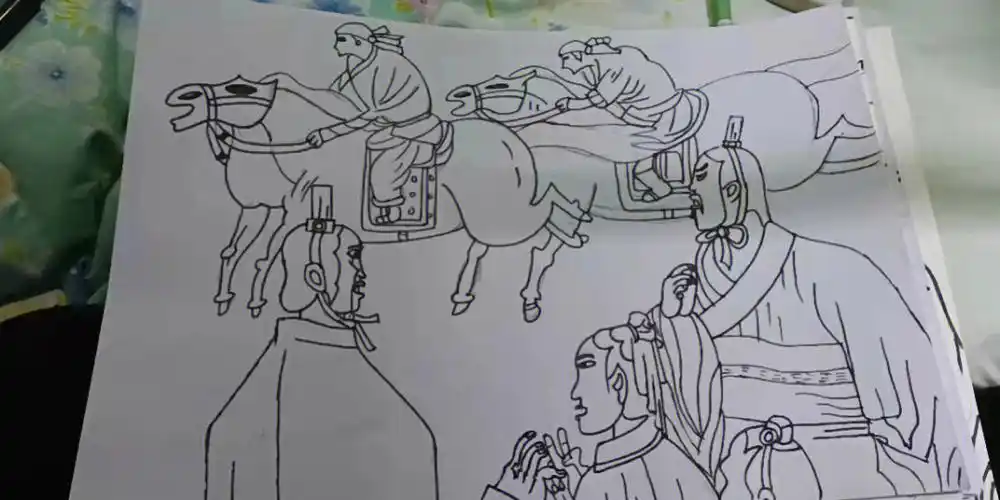 学前教育简笔画成语故事田忌赛马掩耳盗铃