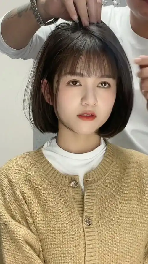 可以年轻二十岁的发型减龄短发太原发型设计宇翔瘦脸发型方圆脸女生