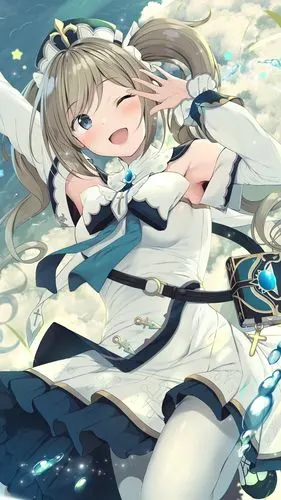 好看养眼的白裙动漫美女手机壁纸