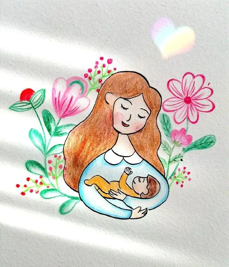 动漫绘画 #母亲节 #母亲绘画#动漫手绘 女本柔弱为母则刚 - 抖音