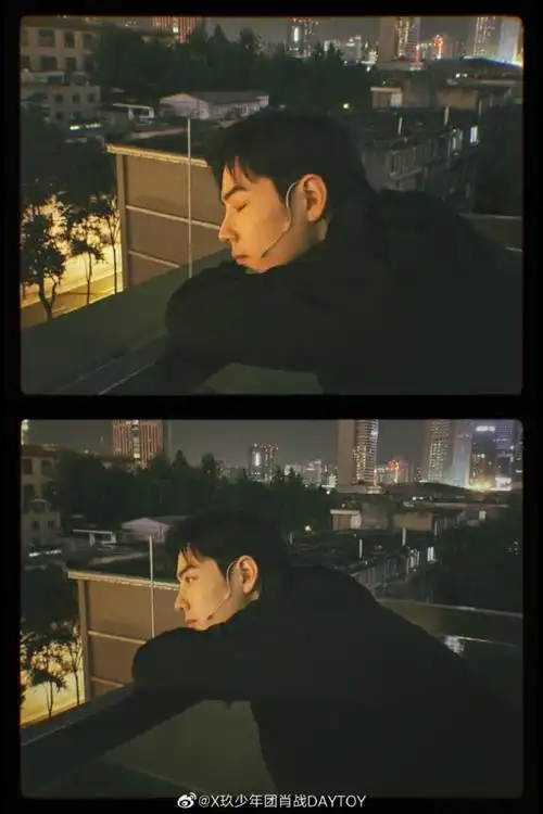肖战照片帅照肖战晒演出后阳台闭目休息照