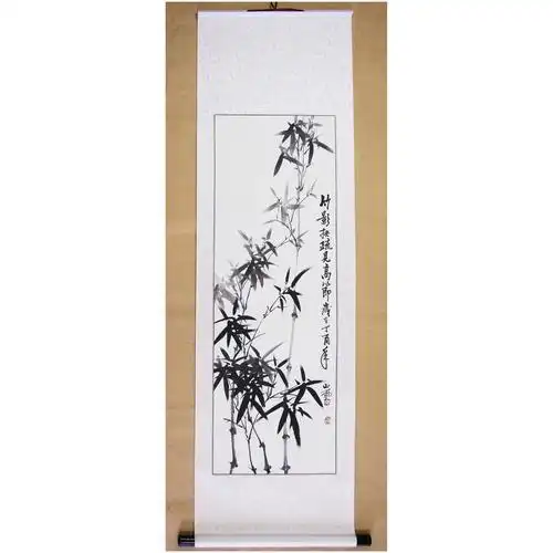 竹子画国画 临摹郑板桥墨竹 字画书画作品水墨画手绘花鸟真迹竖幅